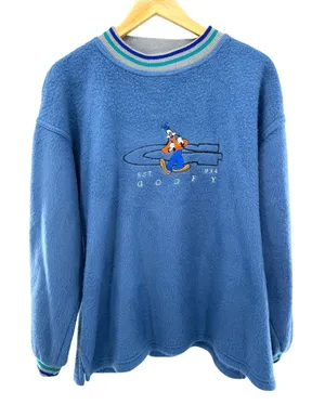 Vintage Disney Goofy‎ Fleece Sweatshirt Blue Pullover Maran Collection L 90s thumbnail 1