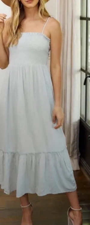 Lulus Smocked Midi Sundress with Tie Straps thumbnail 1