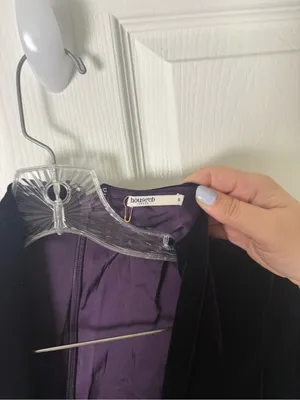House of CB Dahna Dark Purple Velvet Corset Dress S thumbnail 11
