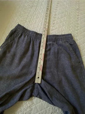 Old Navy Wide-Leg Linen Blend Pull-On Pants in Light Charcoal Heather Size S thumbnail 12