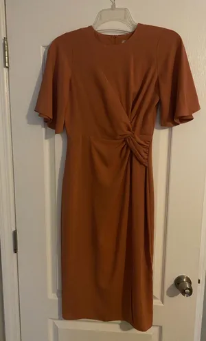 ASOS terracotta twist front dress thumbnail 3