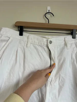 Madewell White Baggy Straight Wide Leg Jeans thumbnail 5