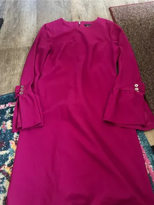 Tommy Hilfiger Women's Fuchsia Bell-Sleeve Shift Dress thumbnail 1