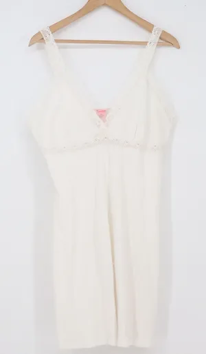 Enchanted Nightgown Womens XL White Crochet Lace Trim Crinkle Sleepwear NWOT thumbnail 1