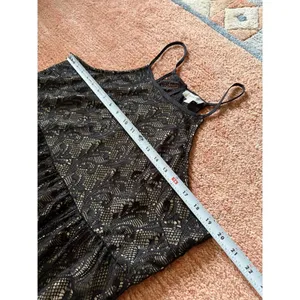 Umgee Black Lace Overlay Dress Size L Boho Sleeveless Stretch Mini Dress thumbnail 3