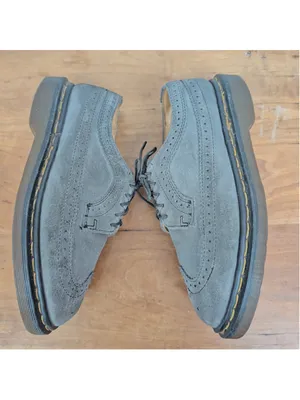 Vintage UK Made Dr. Martens AW 009 Grey Suede Wingtip Brogues UK 6 thumbnail 4