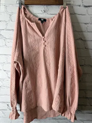 FRYE Dusty Rose Crochet-Detail Peasant Blouse XL thumbnail 7