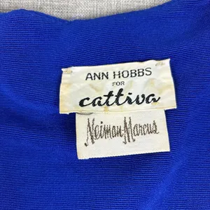 Ann Hobbs Dress Womens X-Small Blue Scoop Neck Bodycon Studded Zip Long Sleeve thumbnail 3