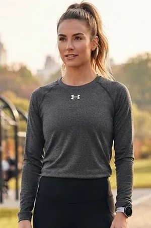 Under Armour Women's Dark Gray Long-Sleeve Performance Top thumbnail 1