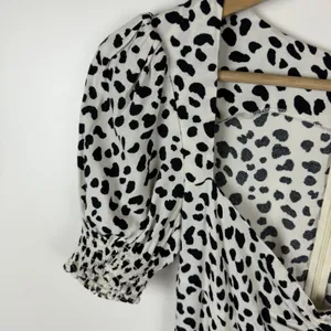 Reformation Dalmatian Printed Slit Midi Dress Size 0 Feminine Chic Lightweight thumbnail 4