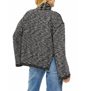 WE THE FREE PEOPLE Women's L SUNNY DAYS Mock Neck Thermal Long Sleeve Top Black thumbnail 7