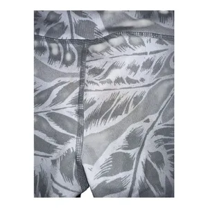 Alo White/Gray Palm Leaf Goddess Leggings, Small‎ thumbnail 6