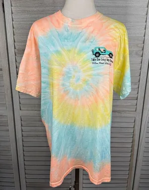 GILDAN Hilton Head Island, SC 100% Cotton Tie Dye Jeep T-Shirt-Large thumbnail 2