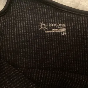 aerie One-Shoulder Black & Gray Space-Dye Crop Top thumbnail 3
