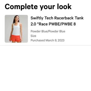 lululemon athletica Swiftly Tech Racerback Tank 2.0 in Powder Blue thumbnail 2