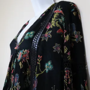 Free People Just The Two Of Us‎ Floral Crochet Tunic Top S Whimsy Fairy Ren Fair thumbnail 7