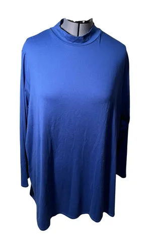 Lane Bryant Women’s Plus Size 26/28 Mock Neck Swing Tunic Top Long Sleeve Royal thumbnail 1