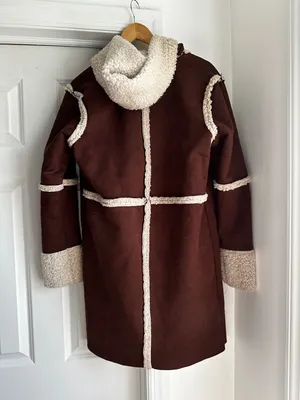 Anthro Daisy Street Borg Shearling Seam Detail Jacket thumbnail 6