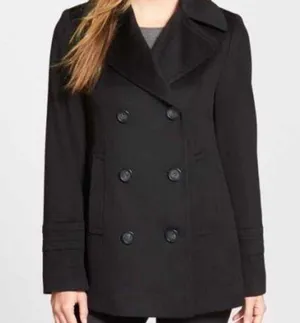 Michael Kors Black Wool Blend Peacoat Size Medium thumbnail 1