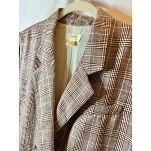 NWOT Maeve by Anthropologie Plaid Double-Breasted Blazer - Taupe/Beige size 8 thumbnail 5