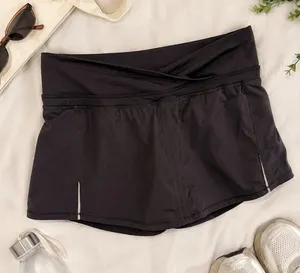 Lululemon‎ Black Athletic Tennis Golf Skort Size 4 Built-In Shorts Running thumbnail 1