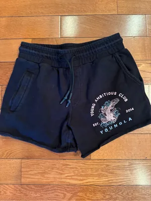 YoungLA "Young Ambitious Club" Immortal Graphic Sweat Shorts Size Medium thumbnail 2