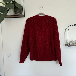 Madewell Red Ribbed Cotton-Blend Sweater Long Sleeve Crewneck Size Small thumbnail 2