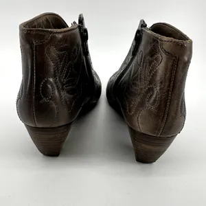 Pikolinos Ankle Boots Leather Embroidered Heeled Slip On Almond Toe Brown 7.5 thumbnail 5