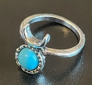 The Moon Turquoise stone moon ring size 4 thumbnail 3