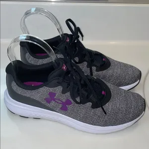 Under Armour Women’s Charged Impulse 3 Knit Gray Purple Running Athletic Shoes thumbnail 1