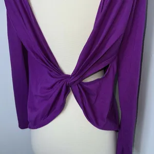 Fabletics Womens Switchback Activewear Top Size M Long Sleeve Purple Shirt thumbnail 4