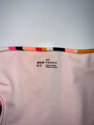 Aerie Pink Multi Striped Bikini Bottoms Low Rise Full Coverage thumbnail 7
