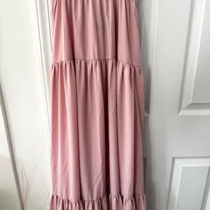 Lulu’s Sunshine Bound Mauve Blush Pink Tiered Tie Braid Maxi Dress Small Wedding thumbnail 6