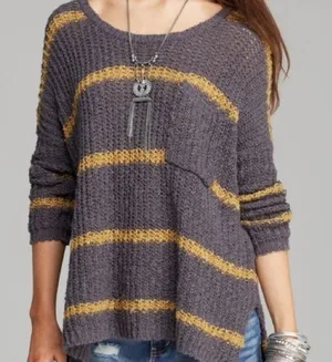 Free People Greenwich Village Oversized Knitted Sweater size M thumbnail 1
