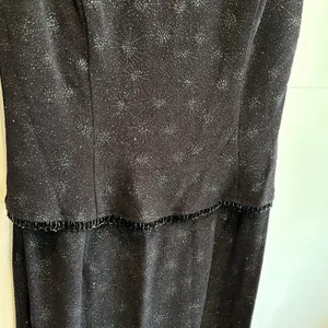 Vintage Scott McClintock Millenium 2000 Black Sparkle Floor Length Evening Gown thumbnail 3