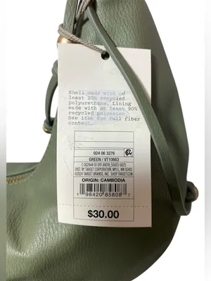 A New Day Green Hobo Shoulder Bag Gold Handle Slouchy Faux Leather Minimalist thumbnail 6