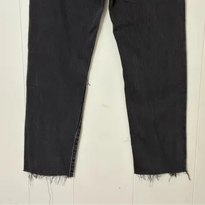 Levi’s Wedgie Straight Jeans Women’s 28 Black Distressed High Rise Raw Hem thumbnail 7