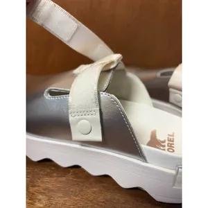 Sorel Viibe Metallic Silver Sea Salt Platform Clogs sz 11 Futuristic Chunky thumbnail 13