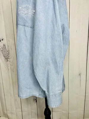 Princess Cruises Blue Womens Button Down Cotton Denim Shirt Sz M Vintage thumbnail 8