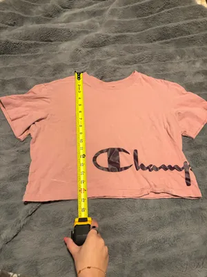 Champion Pink Crop Tee Logo Graphic Short Sleeve Size Medium thumbnail 10