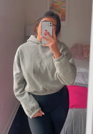 Sage Green Cropped Hoodie thumbnail 1