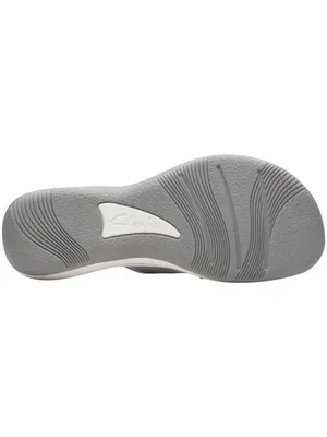 NWT Clarks Breeze Reyna Cloudsteppers Thong Sandals 26181818 Silver Gray 5M thumbnail 2