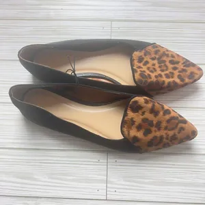 Gap Women’s Black and Animal Print Pointed Toe D’Orsay Ballet Flats Sz 7 thumbnail 2