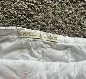 Abercrombie & Fitch White Mini Skort with Thin Gray Pinstripes thumbnail 4