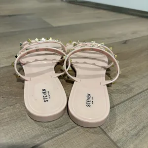 Steven Steve Madden jelly Studded Slide‎ Flats Slip On sandals pink gold size 9 thumbnail 3