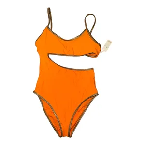 Aerie‎ Orange/Gold One Piece Cutout Swimsuit, Small thumbnail 2