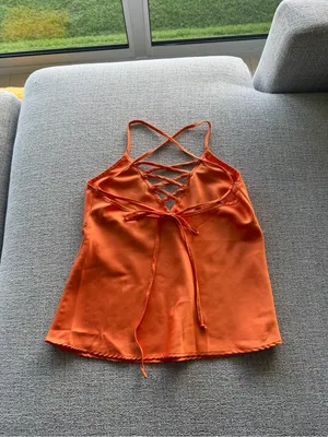 Frederick's of Hollywood Bright Orange Strappy‎ V-Neck Cami - S thumbnail 4
