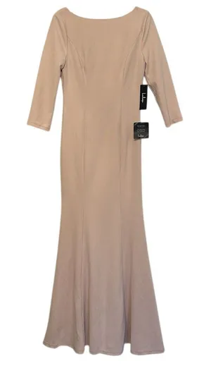 Lulu's Size Medium Glamor Galore Blush Pink Button Back 3/4‎ Sleeve Maxi Dress thumbnail 1
