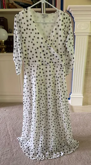Harlow & Rose Polka Dot Faux Wrap Maxi Dress thumbnail 1