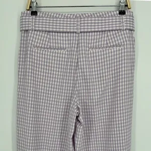 Ann Taylor Wide Leg Crop Pants Size 10 Purple Gingham Belted Preppy Career thumbnail 8